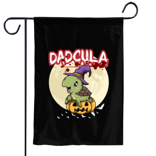 Dadcula Dracula Vampire Dad Funny Halloween Party Garden Flags