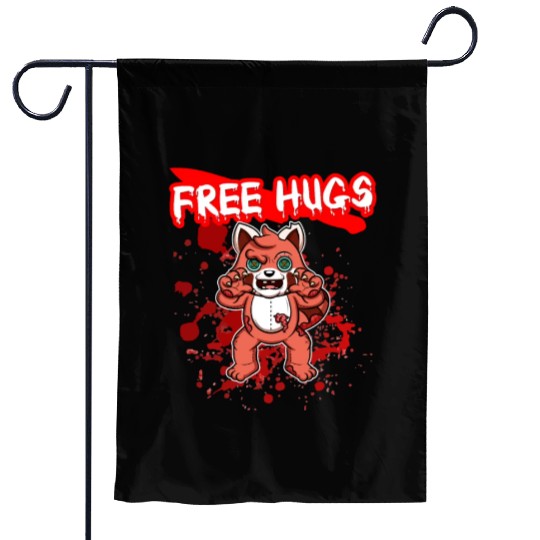 Free Hugs Halloween Sarcasm Scary Creepy Costume Garden Flags