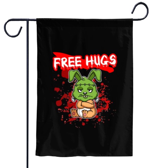 Free Hugs Halloween Sarcasm Scary Creepy Costume Garden Flags