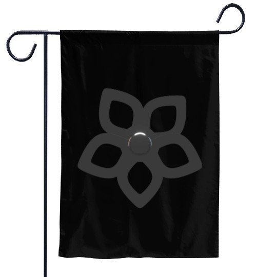 Metallic Silver Abstract Flower Cutout Petals Garden Flags