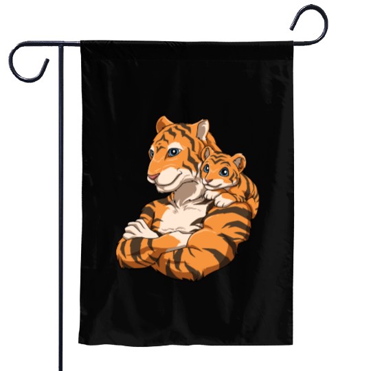 Strong Tiger with Tiger Kid for a Tiger lovers Garden Flags