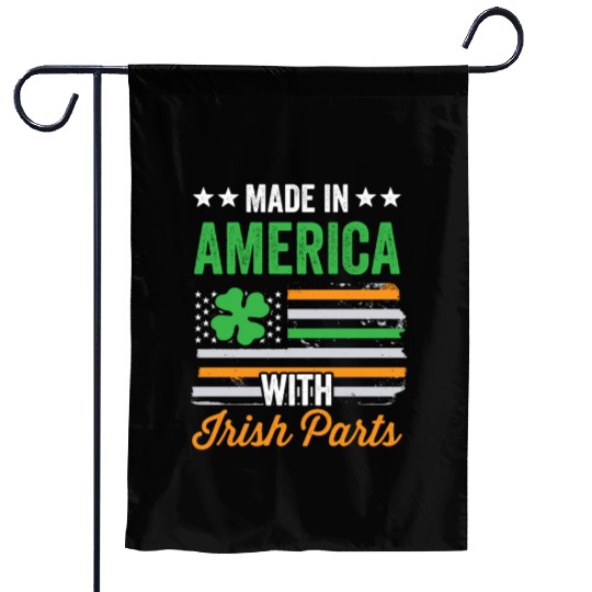 Made In America With Irish Parts Ireland Gaelic Garden Flags