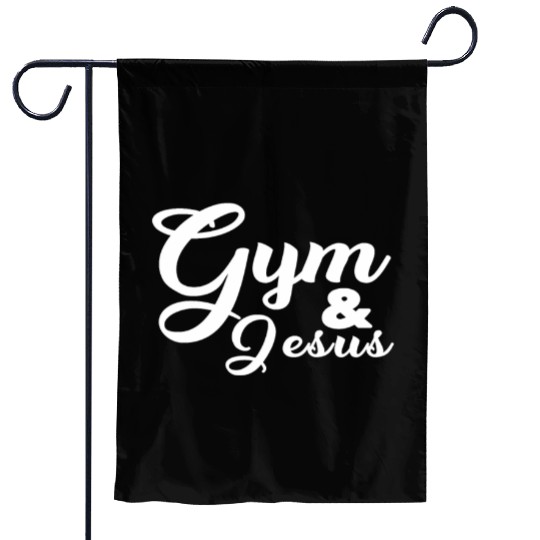 Gym and Jesus Christian Workout Gym and Jesus Garden Flags
