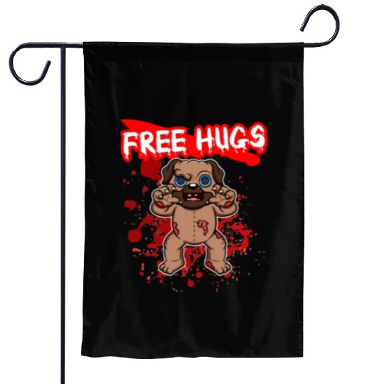 Free Hugs Halloween Sarcasm Scary Creepy Costume Garden Flags