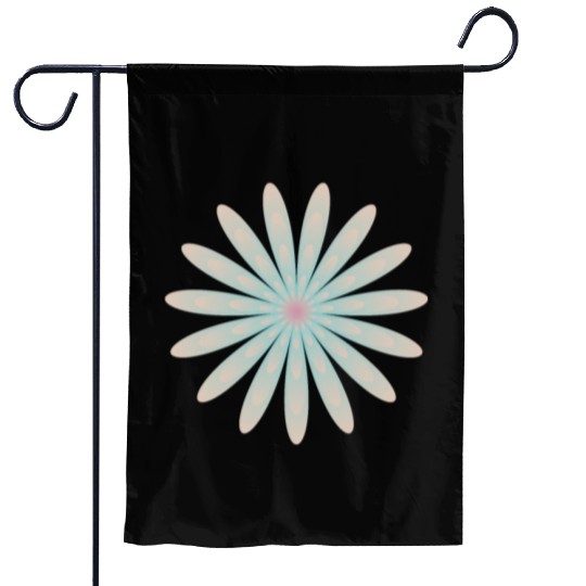 Blue and Coral Flower Garden Flags