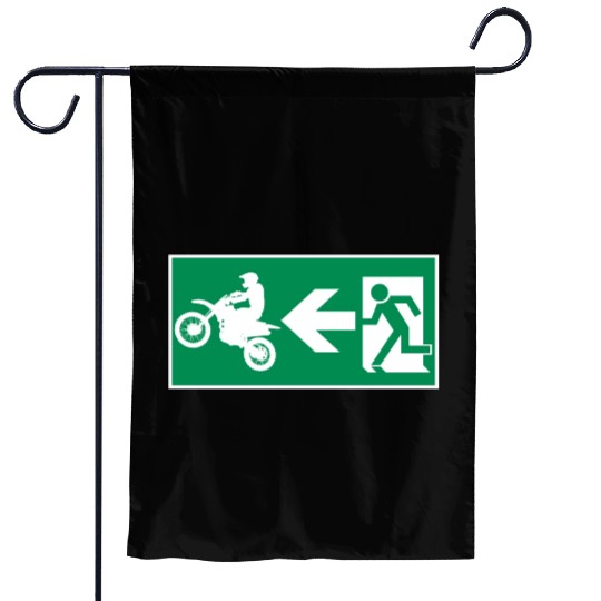 Emergency Exit Motorcycle Motocross Crossbike Garden Flags