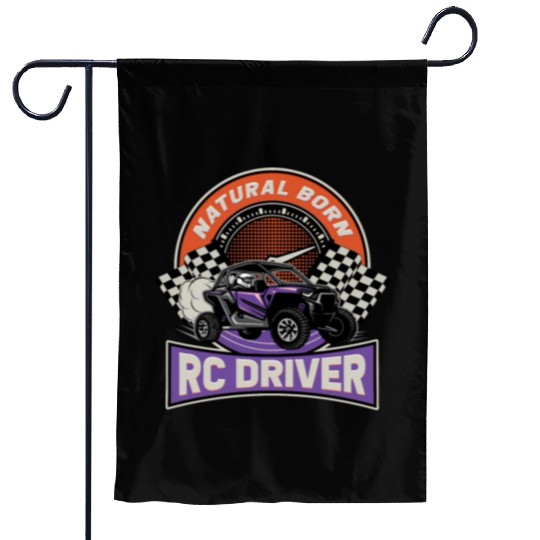 Natural Born RC car Driver Racer Remote Controlled Garden Flags