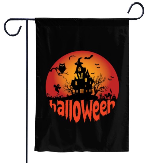 Halloween Scary Night Witch House Garden Flags