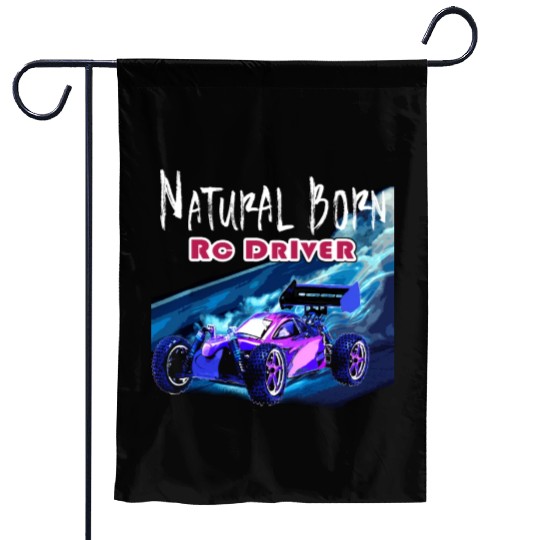Natural Born RC car Driver Racer Remote Controlled Garden Flags
