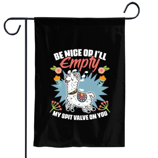 Be Nice Funny Floral Llama Humor For A Flower Garden Flags