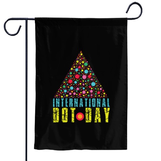 Colorful Triangle Pattern International Dot Day Garden Flags