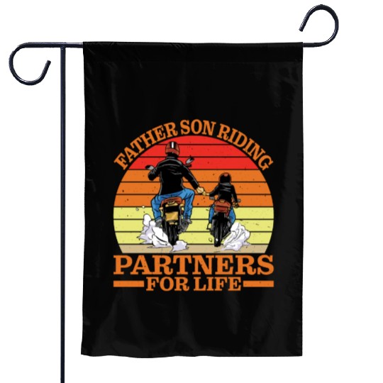 Father Son, Riding Partners For Life 4 Garden Flags