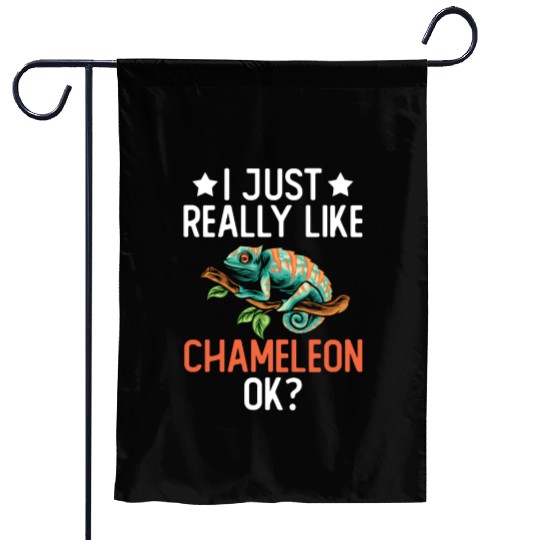 I Just Really Like Chameleon Lizard Reptile Pet Garden Flags