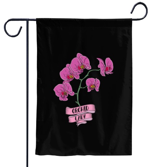 Orchid Plant Lady Cartoon Garden Flags