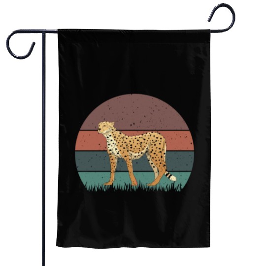 Retro Cheetah Garden Flags