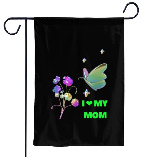 i love you mom dad stylish name Garden Flags
