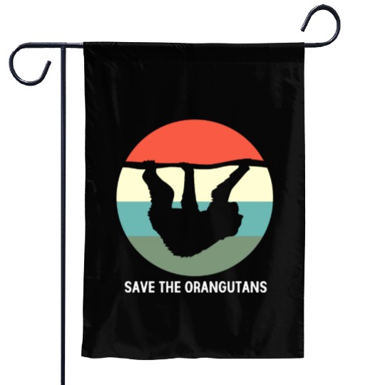 Vintage Ape Monkey Save The Orangutan Garden Flags