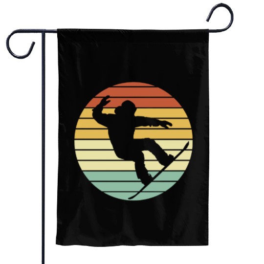 Winter Sport Snowboarder Retro Snowboarding Garden Flags