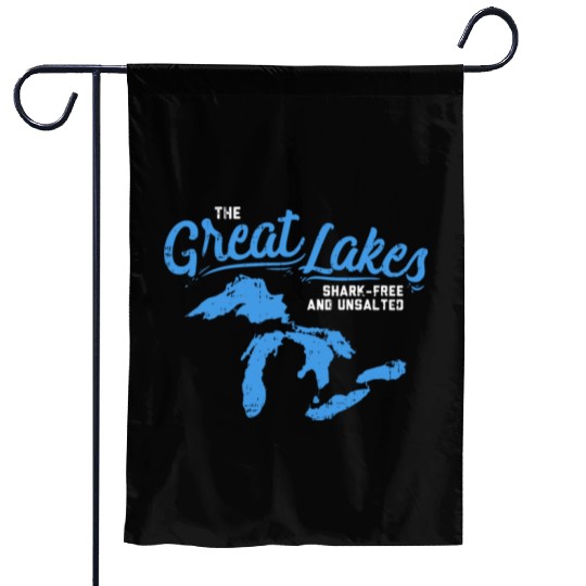 Great Lakes Shark Free & Unsalted Summer Vacation Garden Flags