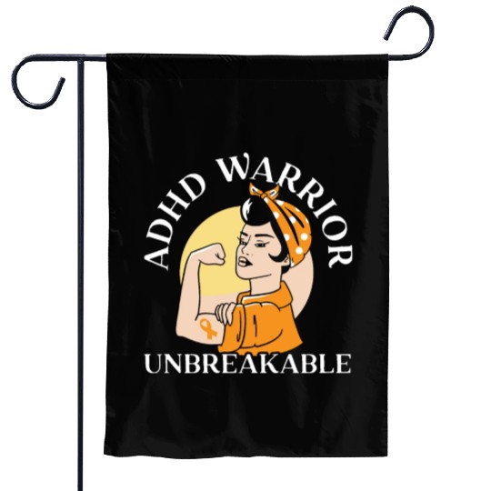 ADHD Warrior Unbreakable Embrace Neurodiversity Garden Flags
