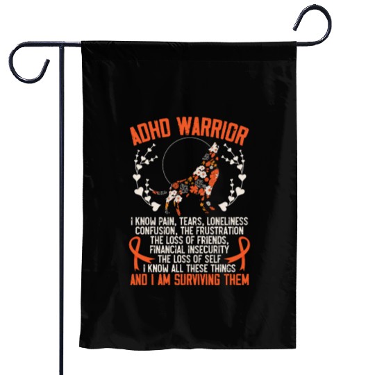ADHD Warrior Embrace Neurodiversity ADHD Awareness Garden Flags