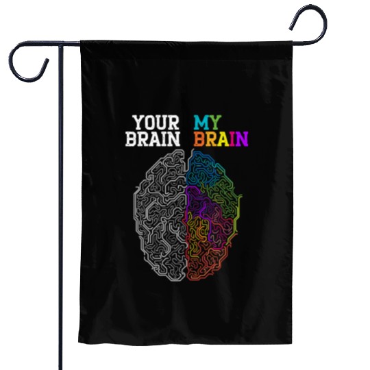 Your Brain My Brain Embrace Neurodiversity ADHD Garden Flags