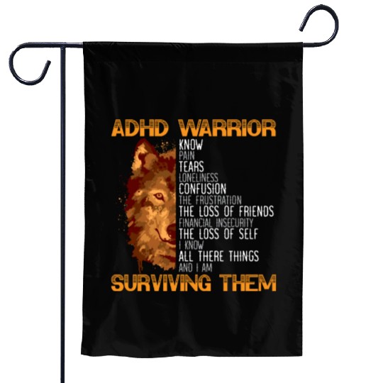 ADHD Warrior Embrace Neurodiversity ADHD Awareness Garden Flags