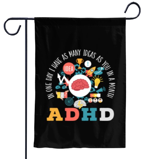 ADHD Warrior Embrace Neurodiversity ADHD Awareness Garden Flags