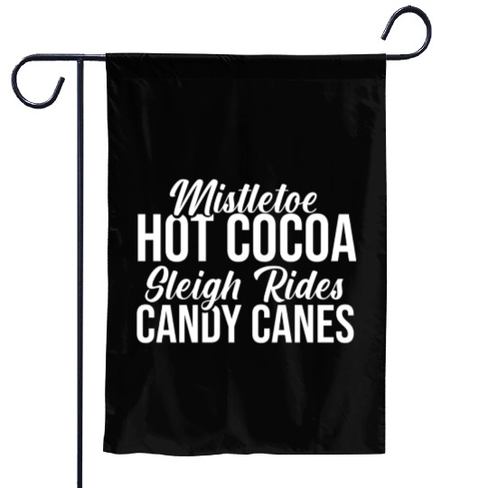 Mistletoe Hot Cocoa Sleigh Rides Candy Canes Garden Flags
