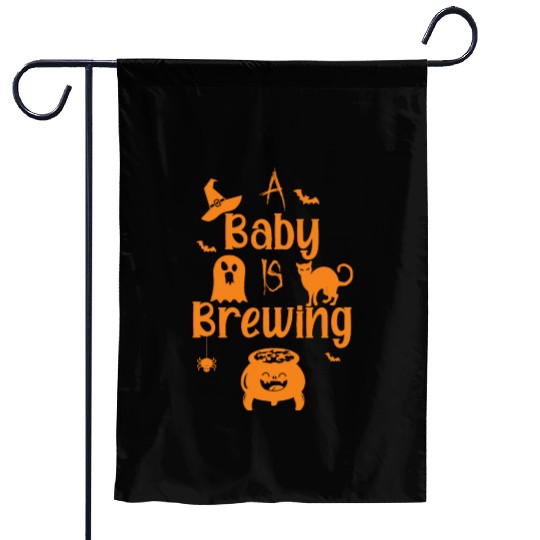 A Baby Is Brewing Maternity Halloween Women Funny Garden Flags