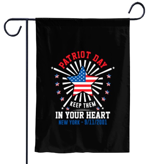 9/11 Patriot Day Keep Them in Your Heart Garden Flags