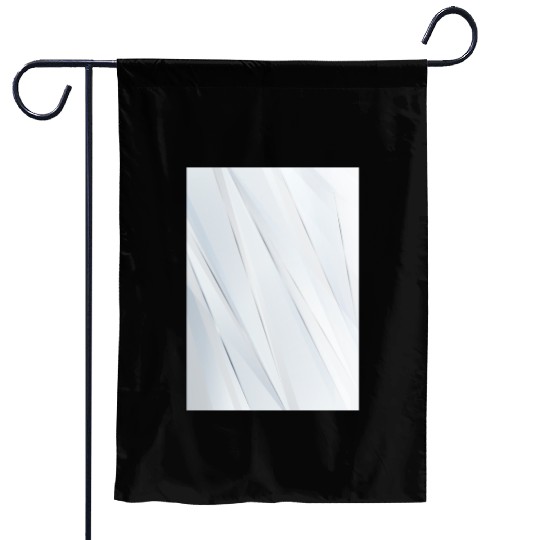 Luxury White Silver Stripes Garden Flags