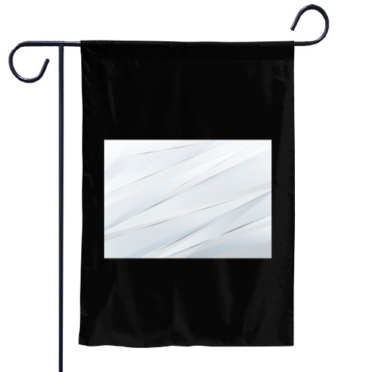 Luxury White Silver Stripes Garden Flags