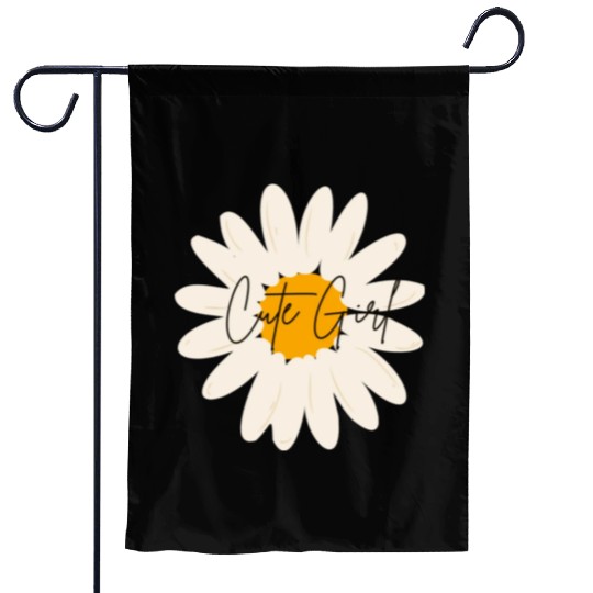 Cute Girl floral Garden Flags