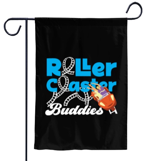 Roller Coaster Friends Besties Garden Flags