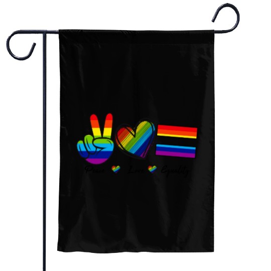 Peace Love Equality - Rainbow LGBT Tolerance Garden Flags