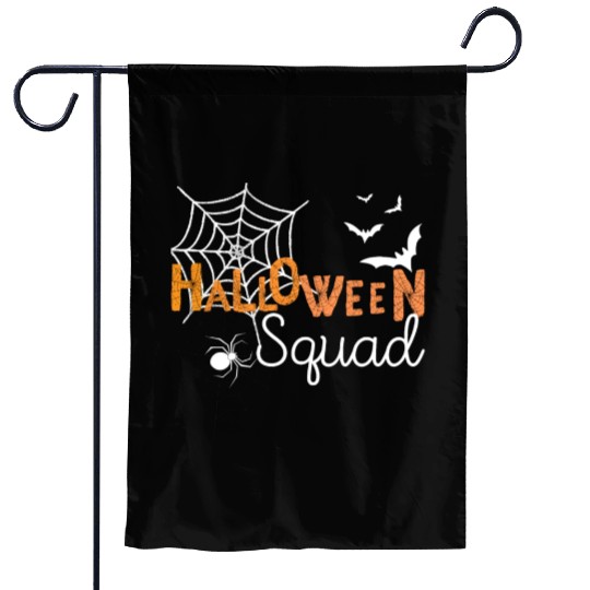 Halloween squad with spider web and spider spooky Garden Flags