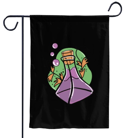 A glass of purple poison with Fall leaves Garden Flags