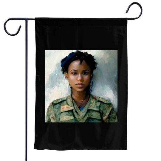 Beautiful US army combat medic painting Garden Flags