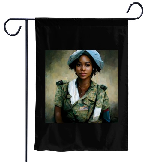 Beautiful US army combat medic painting Garden Flags