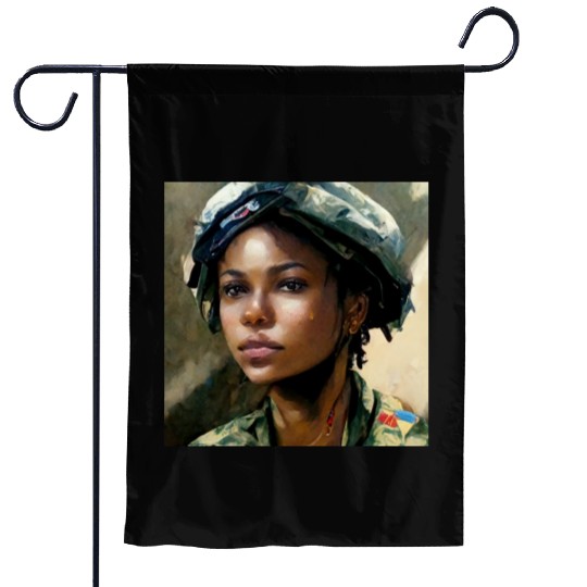 Beautiful US army combat medic painting Garden Flags