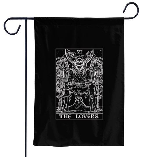 The Lovers Tarot Card Halloween Grim Reaper Gothic Garden Flags