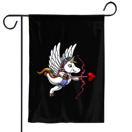 Unicorn Cupid Garden Flags
