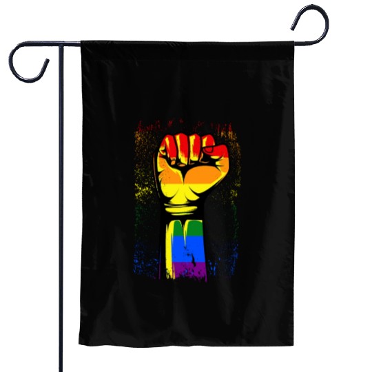 Gay Pride Fist Rainbow Pride Month Garden Flags