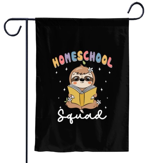 Homeschool Sloth Funny First Day Of School Garden Flags