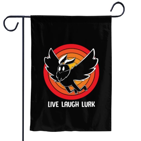 Funny Cryptid Live Laugh Lurk Mothman Garden Flags