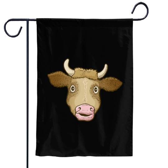 Cow Head Garden Flags