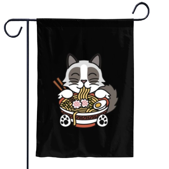 Ragdoll Cat Ramen Noodles Garden Flags