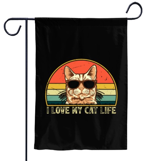Funny Cat Owner - I Love My Cat Life - Funny Cat Garden Flags