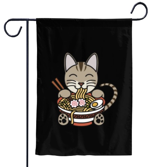 Devon Rex Cat Ramen Noodles Garden Flags
